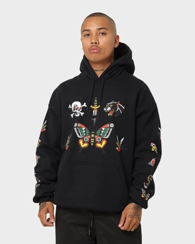 Rats Get Fat Tattoo Print Hoodie Black police officers Warm Thinsulate