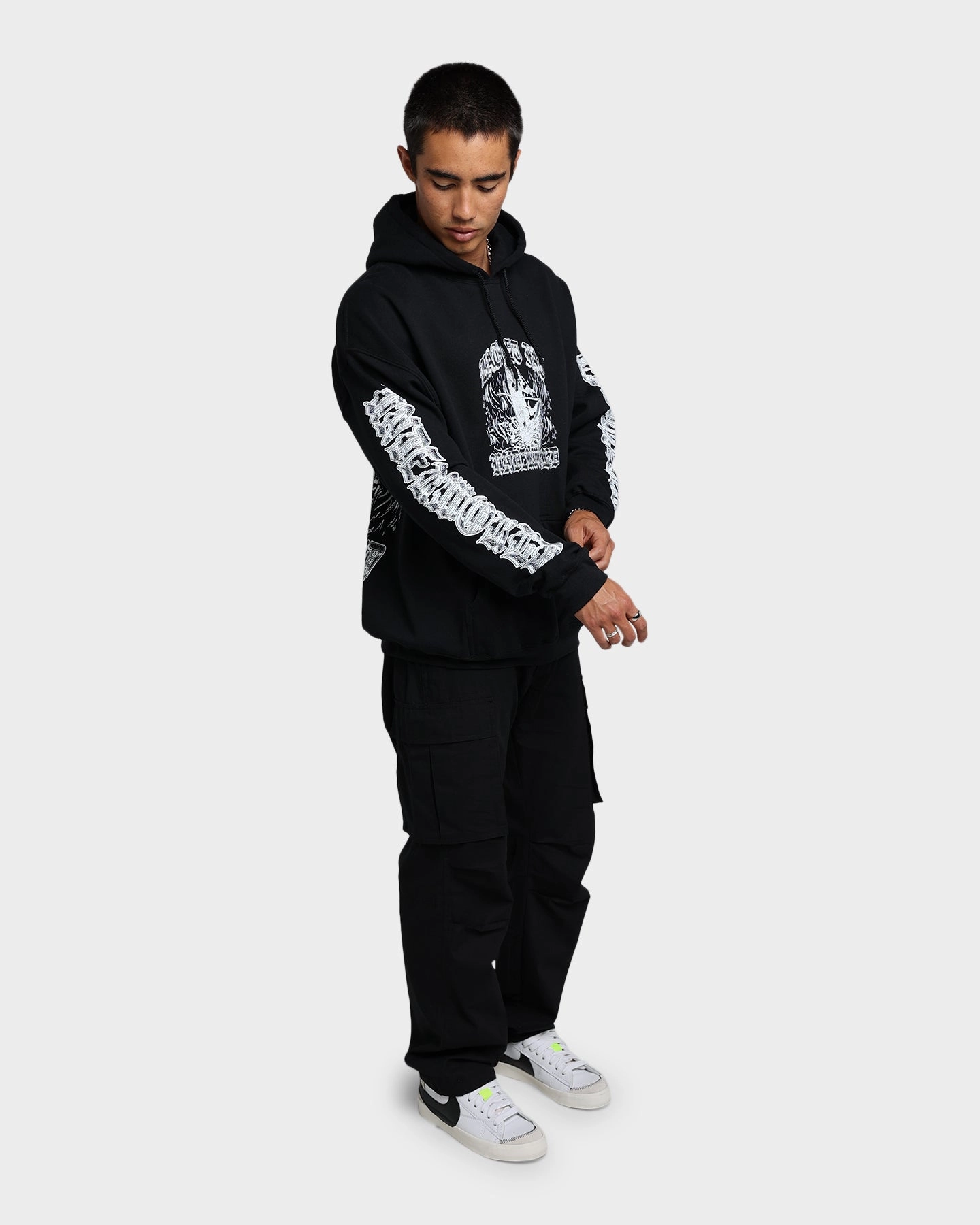 Rats Get Fat Underworld Hoodie Black Minimal Utility