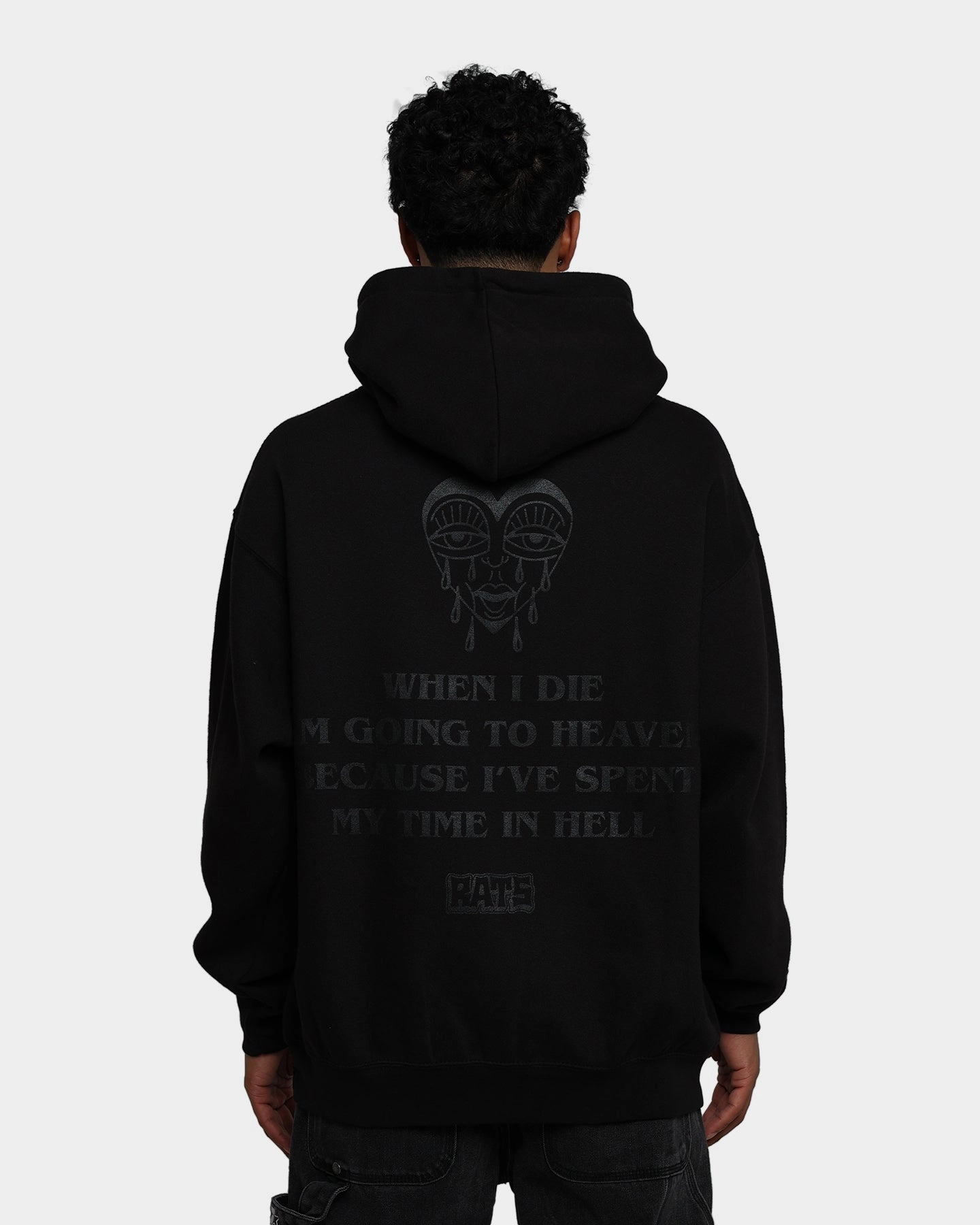 Rats Get Fat When I Die Hoodie Black Insulated Lining Slim Fit Cut