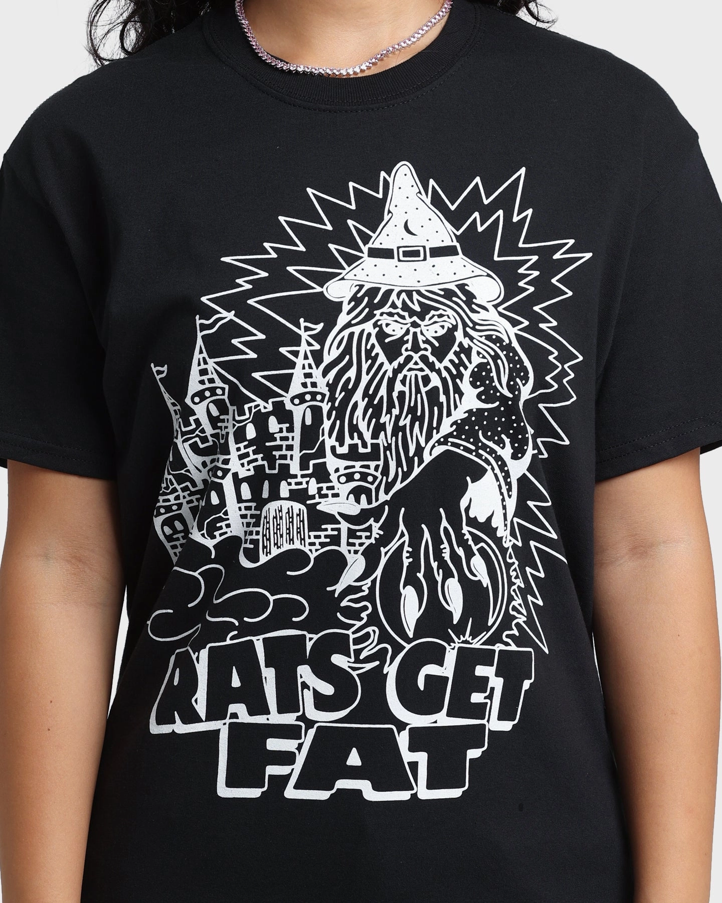 Rats Get Fat Wild Wizard T-Shirt Black Simple Comfort Classic Design