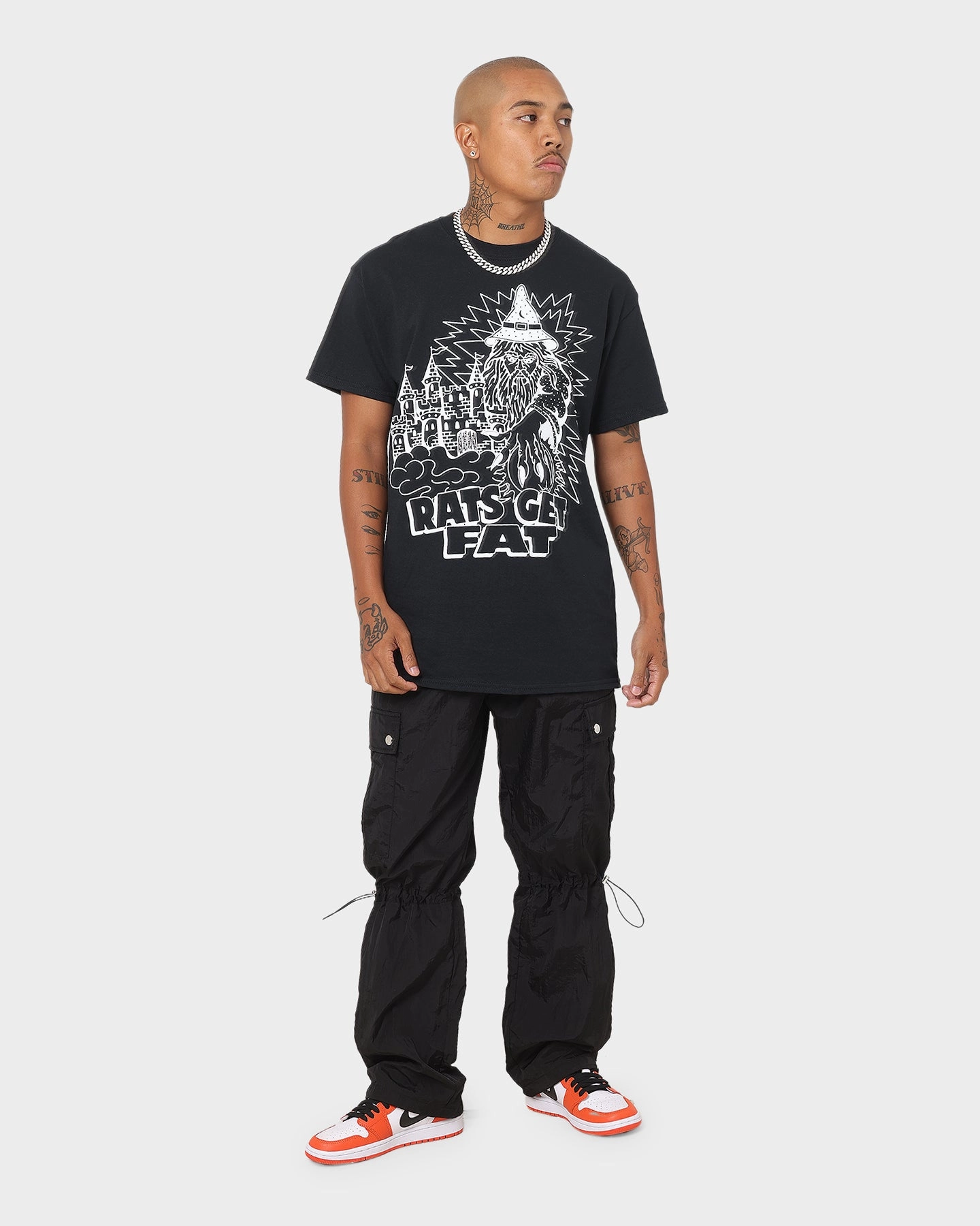 Rats Get Fat Wild Wizard T-Shirt Black Quick Comfort Autumn coziness
