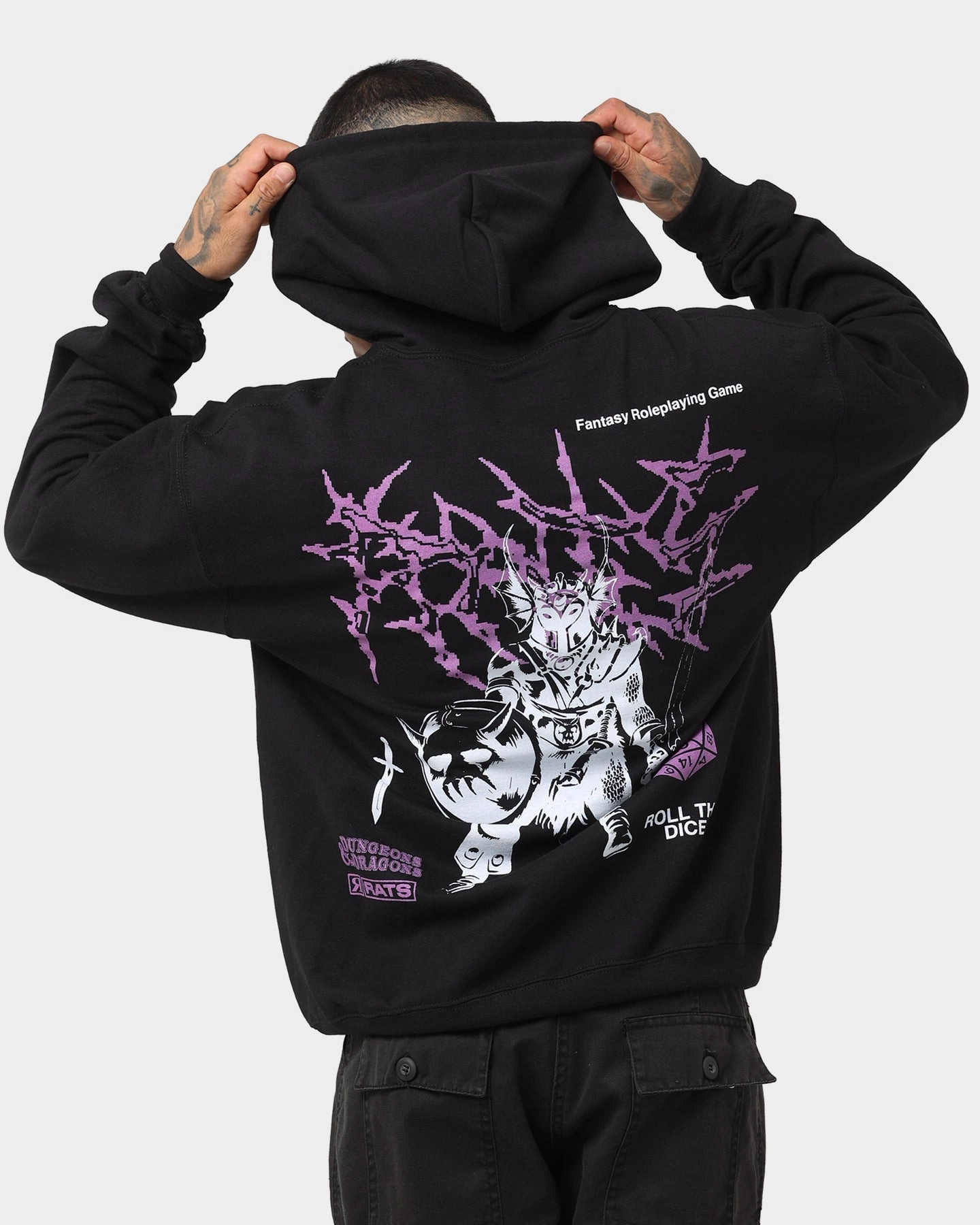 Rats Get Fat X Dungeons And Dragons Warduke Premium Vintage Hoodie Black Dresser Adjustable Drawstrings