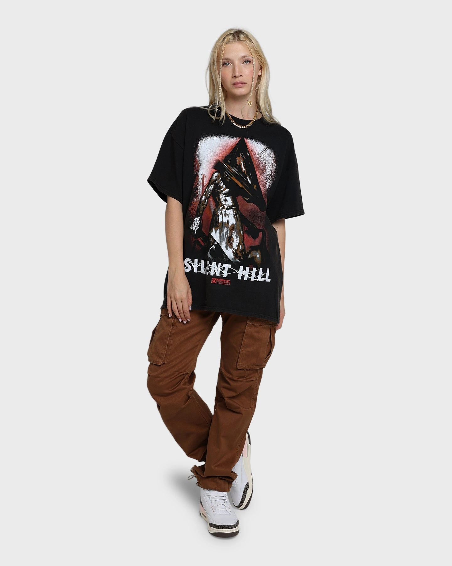 Perfect Comfort Wear Rats Get Fat X Silent Hill Pyramid Head Vintage T-Shirt Black Wash