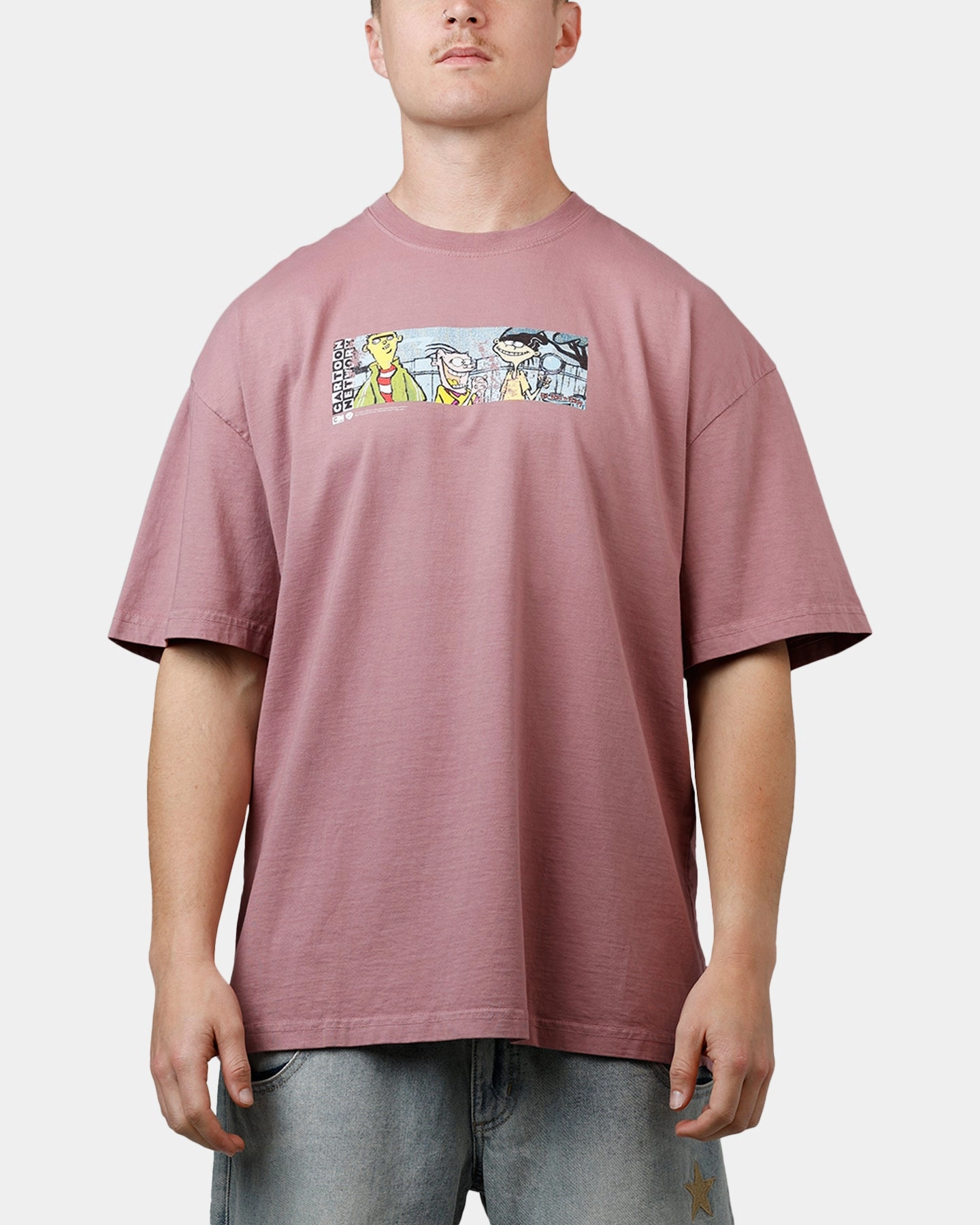 Durable Stitching Cozy Vibes 73 Studio X Cartoon Network Ed Edd N Eddy Grail Vintage T-Shirt Ash Rose