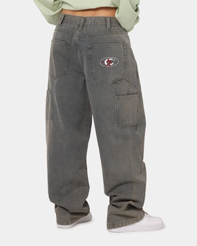 Modern Textured Weekend Getaway Outdoor Adventure Picnic Style Carre Vintage Pants Washed Grey