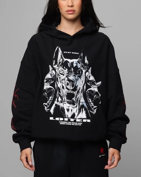 Loiter Chrome Dogs Vintage Hoodie Black Quick Dry Coating Adventure Ready