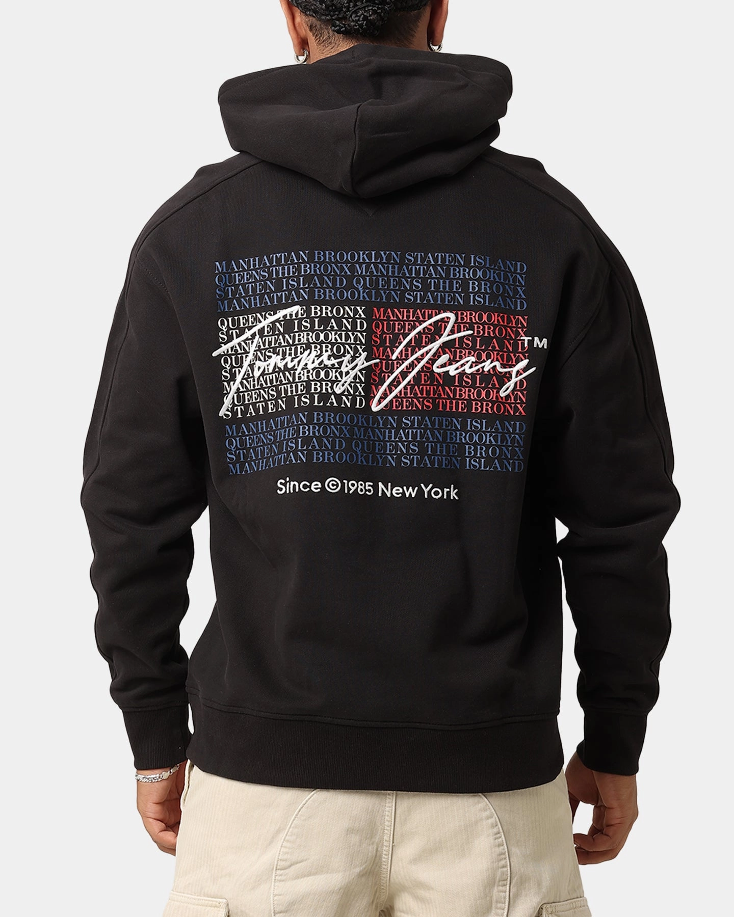 Tommy Jeans TJM Relax Washed DNA Hoodie Black TearResistant Ripstop Nylon Storm Resistant Closure