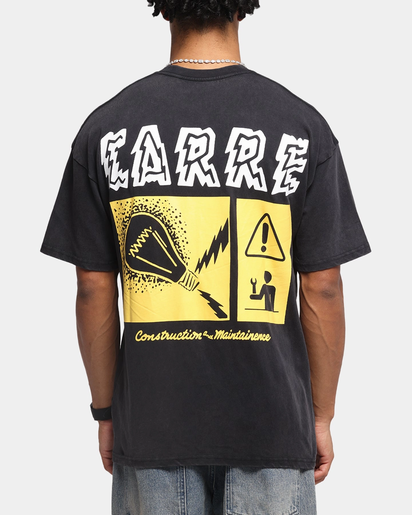 Carre Construction T-Shirt Black Acidwash Bold colors