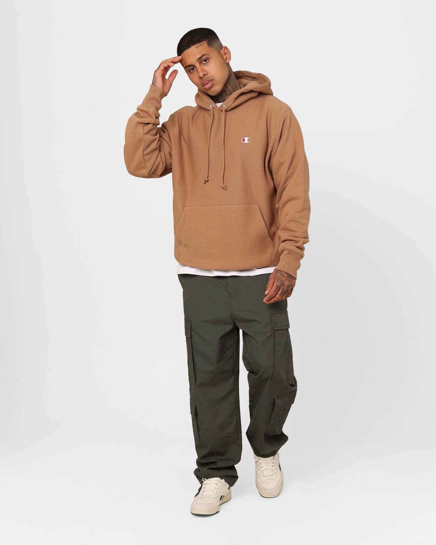 Champion Reverse Weave Small C Hoodie Contour Blush popular in Africa