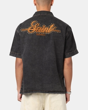 Saint Morta Rodeo Drive Button Up Shirt Black Tailored Fit
