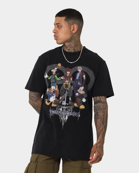 Disney Kingdom Hearts Vintage T-Shirt Washed Black cyber monday Casual Essential Wear