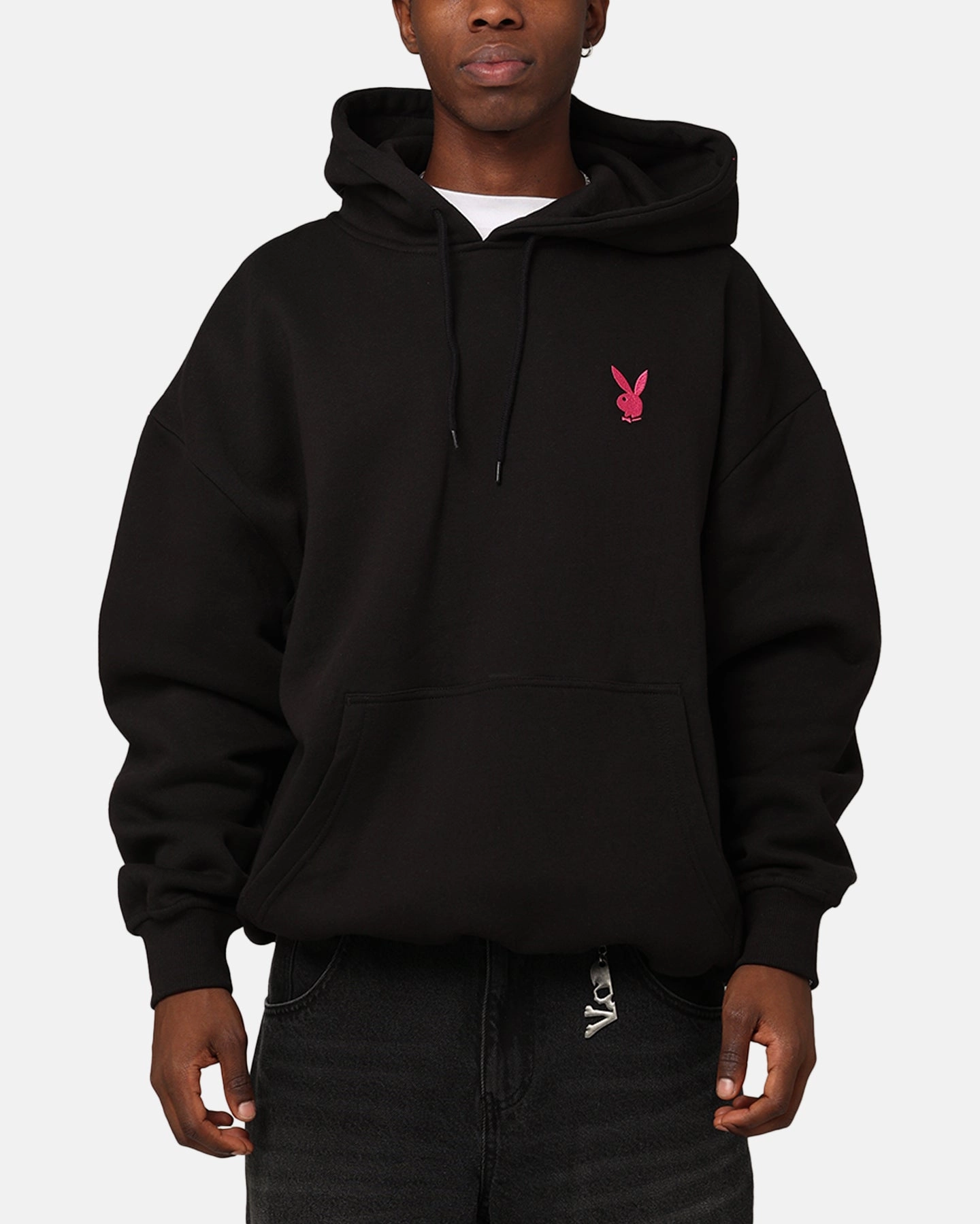 Wrinkle Resistant Windproof Jacket Playboy Bunny Basics Oversized Hoodie Black