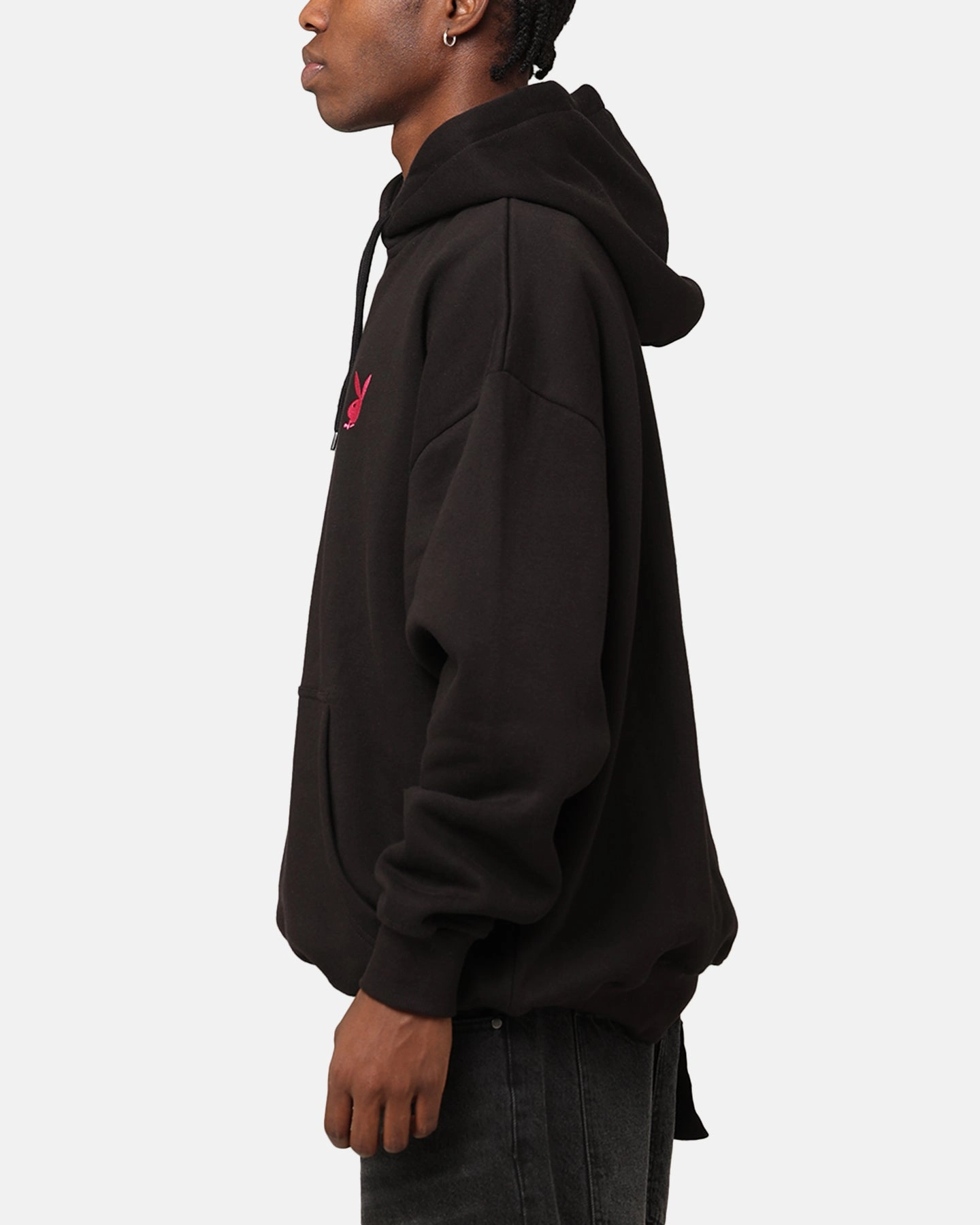 Convertible Design Playboy Bunny Basics Oversized Hoodie Black
