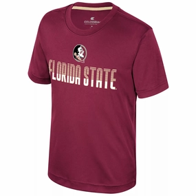 cyber monday Colosseum Youth Seminole Logo Florida State Design Short Sleeve Performance T-shirt - Garnet