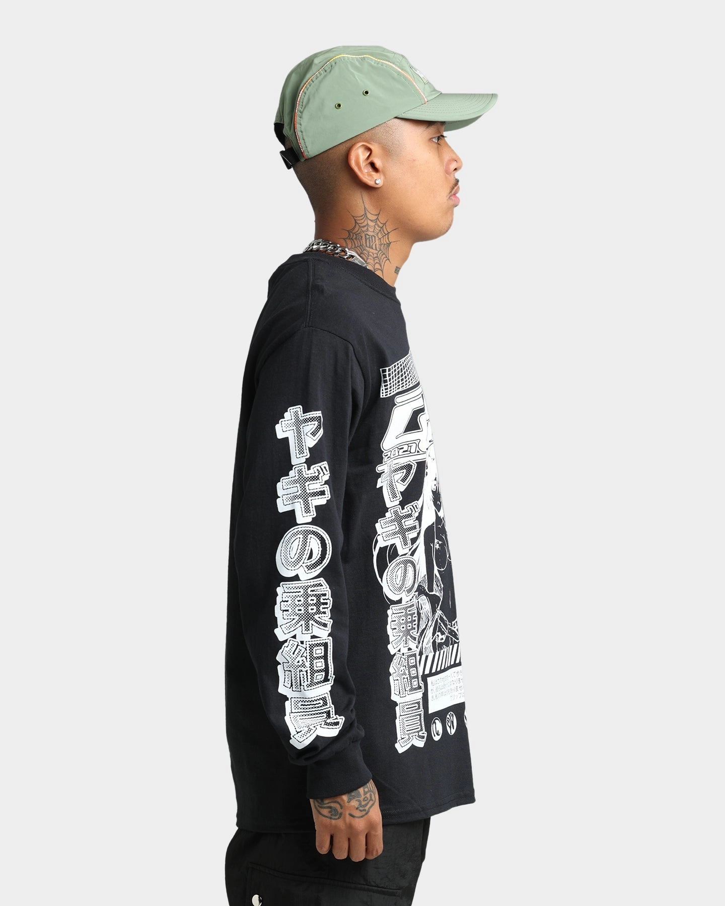 Chilly Comfort Goat Crew Anime Long Sleeve T-Shirt Black