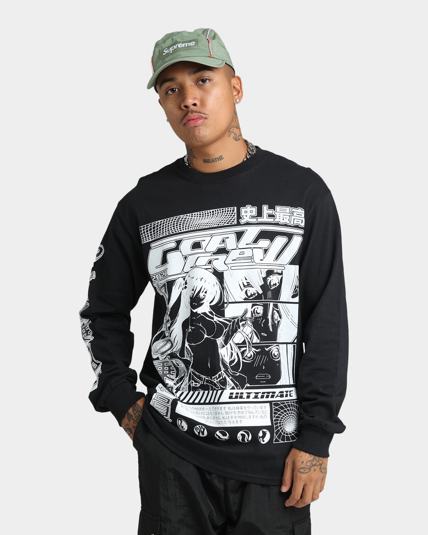 Indoor Event Sporty essentials Goat Crew Anime Long Sleeve T-Shirt Black