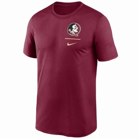 Nike Men's Seminole Logo Dri-fit Short Sleeve Legend T-shirt - Garnet timeless Weekend Comfort Style