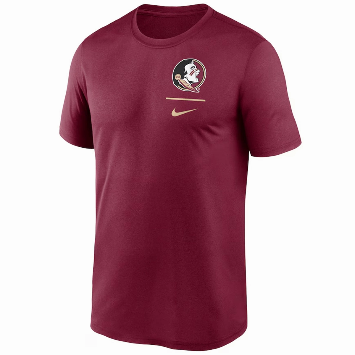 Summer Comfort Layered Shoulder Design Nike Men's Seminole Logo Dri-fit Short Sleeve Legend T-shirt - Garnet