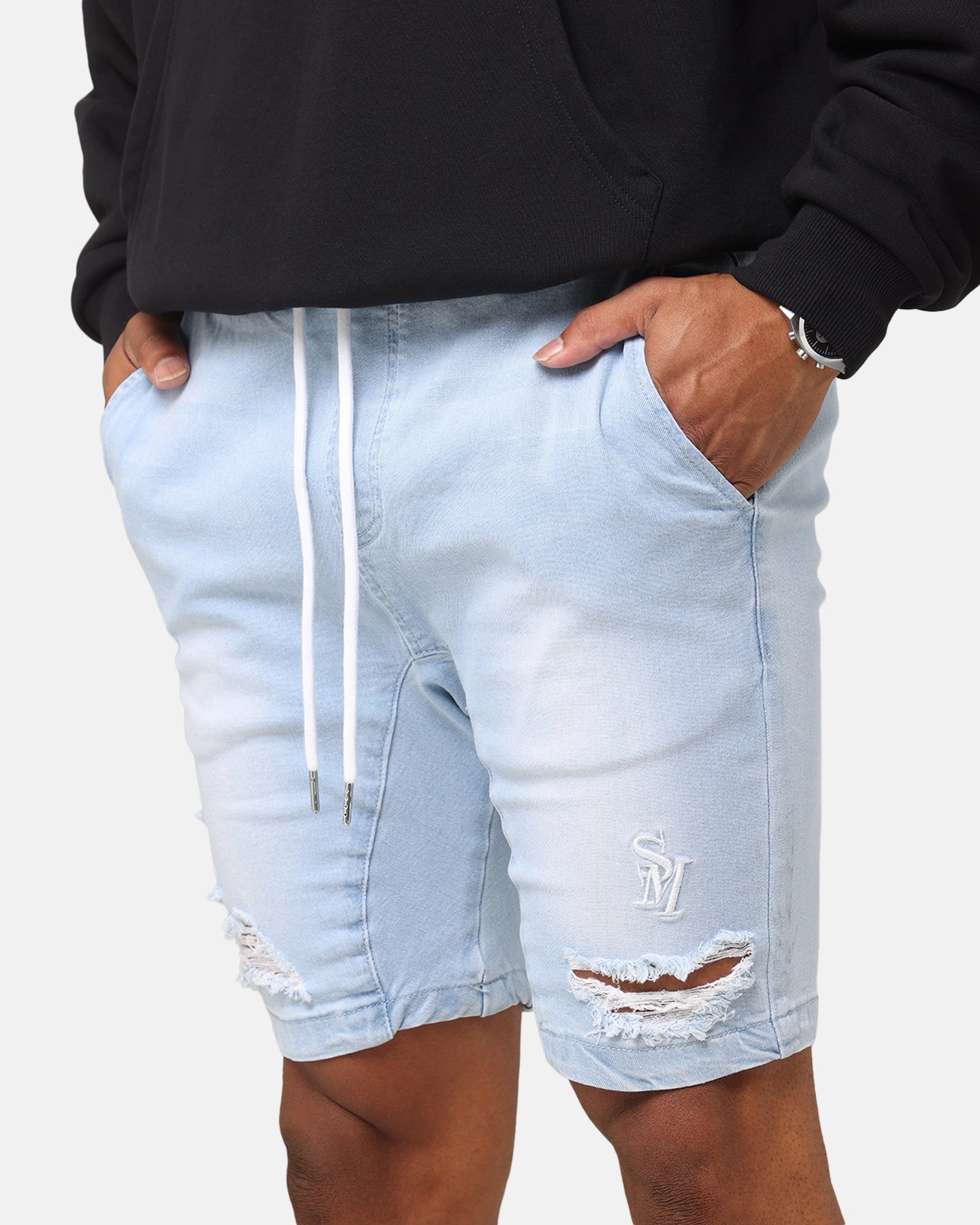 Saint Morta Annex V2 Denim Shorts Pale Blue low waisted Beach Ready Shorts