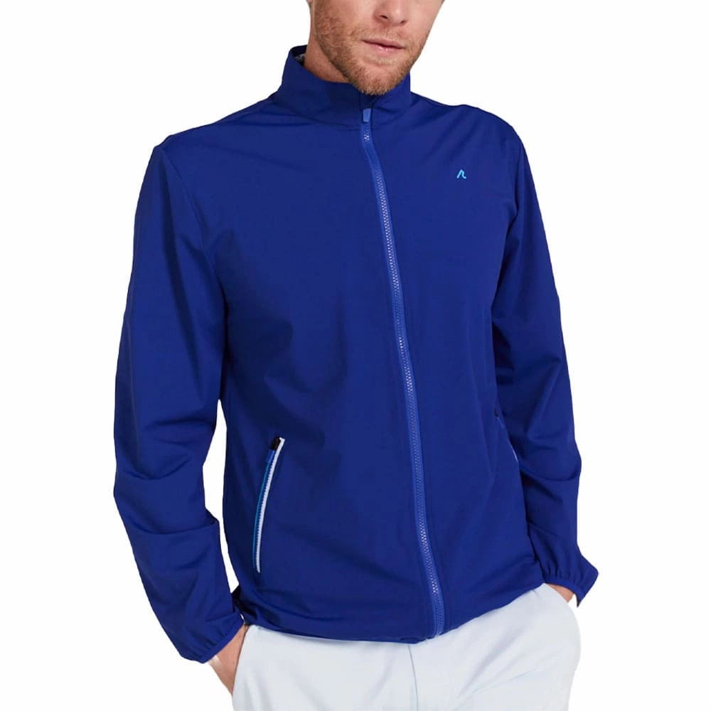 Redvanly Foster Windbreaker Golf Jacket Mazarine Blue - SS24 Men Drop Tail Hem