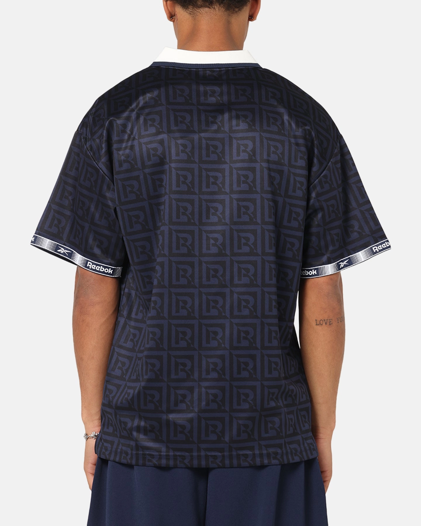 Comfortable apparel Reebok Monogram Football Polo T-Shirt Navy