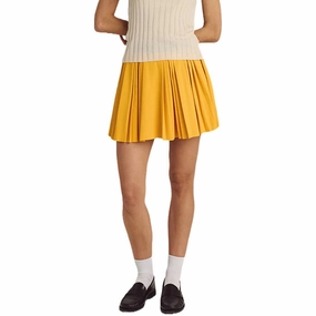 Modern Luxe Malbon Joelle Pleated Golf Skirt Gold - SS25 Women