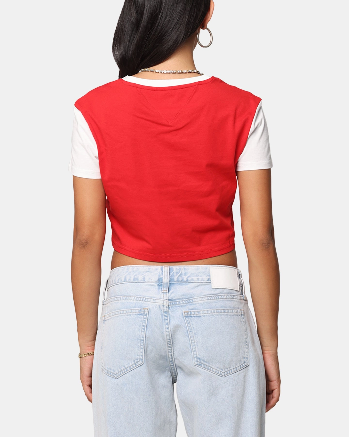 Tommy Jeans Women's Regular Crop Varsity T-Shirt Red Hot Timeless Cut