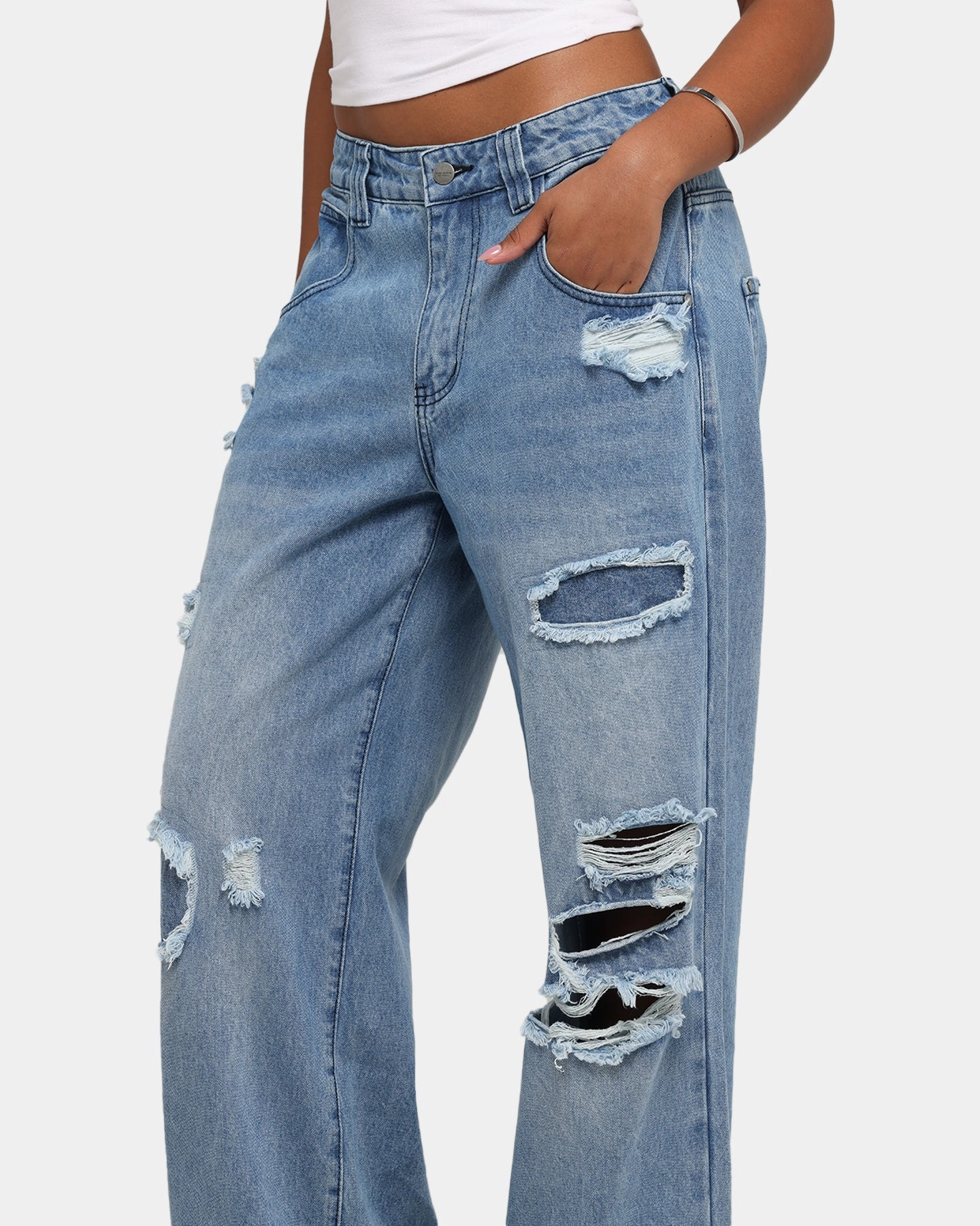 Saint Morta Amplus Rampage Jeans Rampage Blue Shopping Day Street Fashion Textured