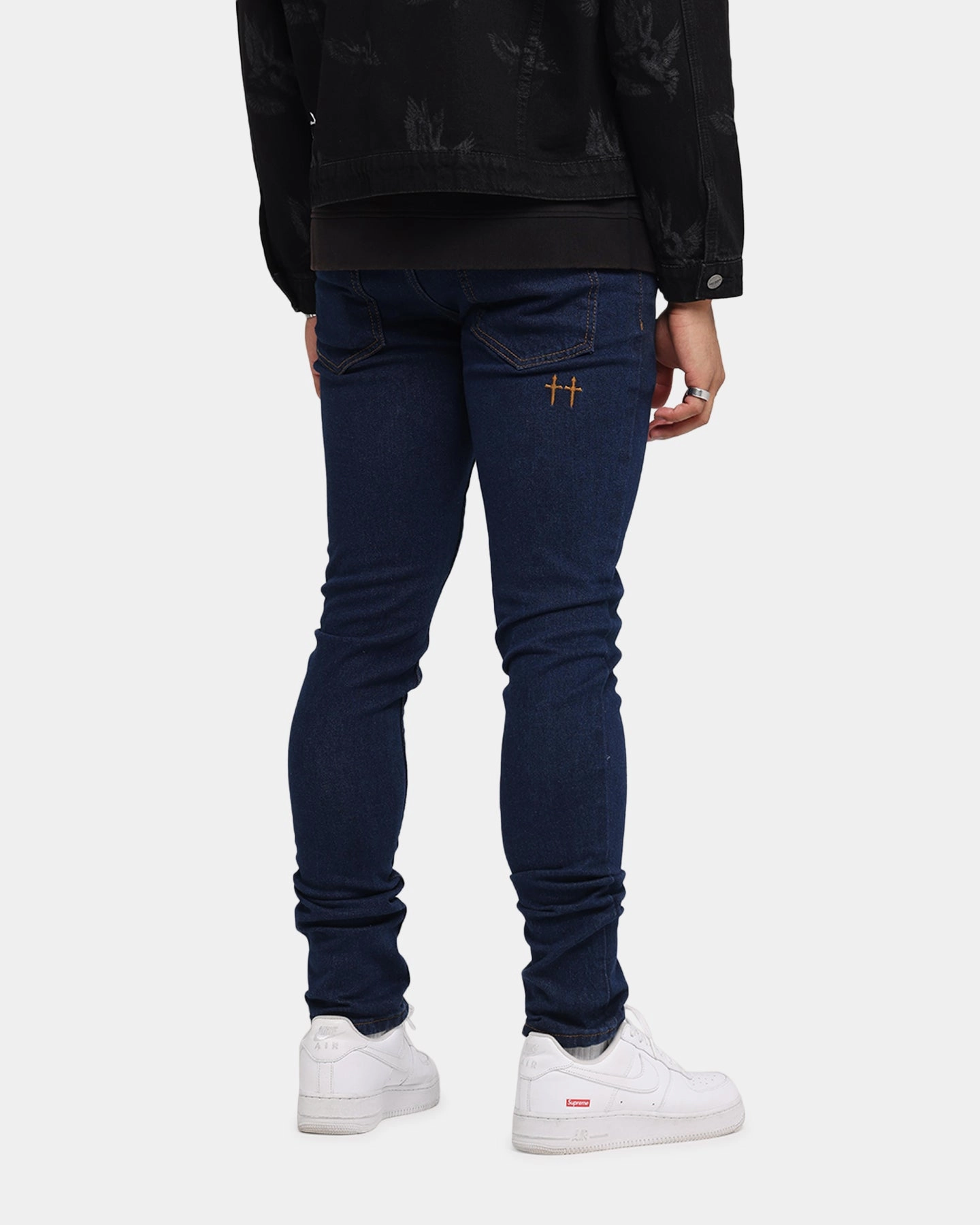 Textured Bold Saint Morta Dynasty Jeans Indigo/Tan