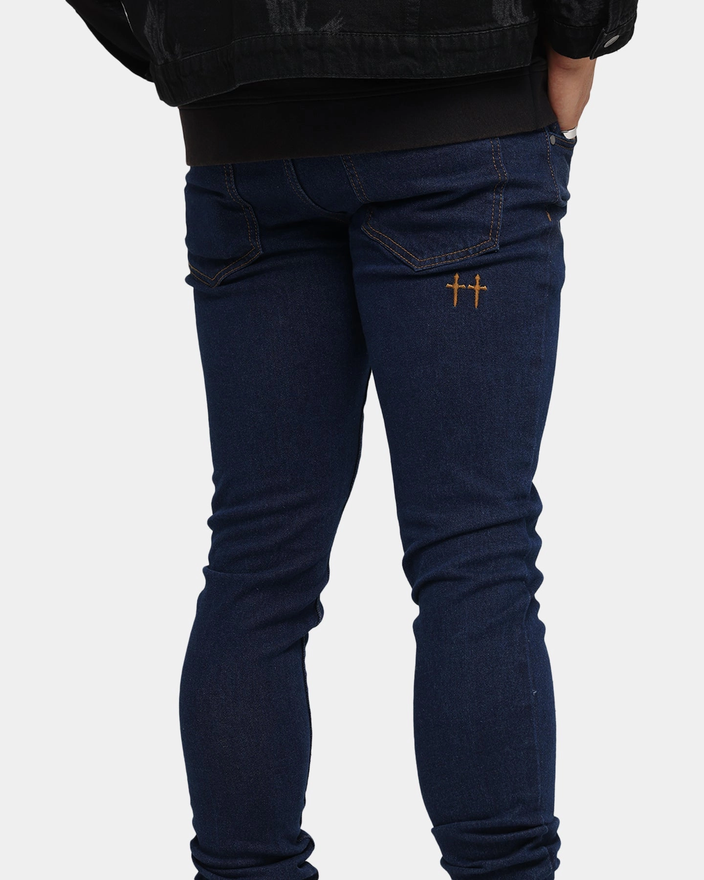 Saint Morta Dynasty Jeans Indigo/Tan Tailored Cut Beach Day Sustainable