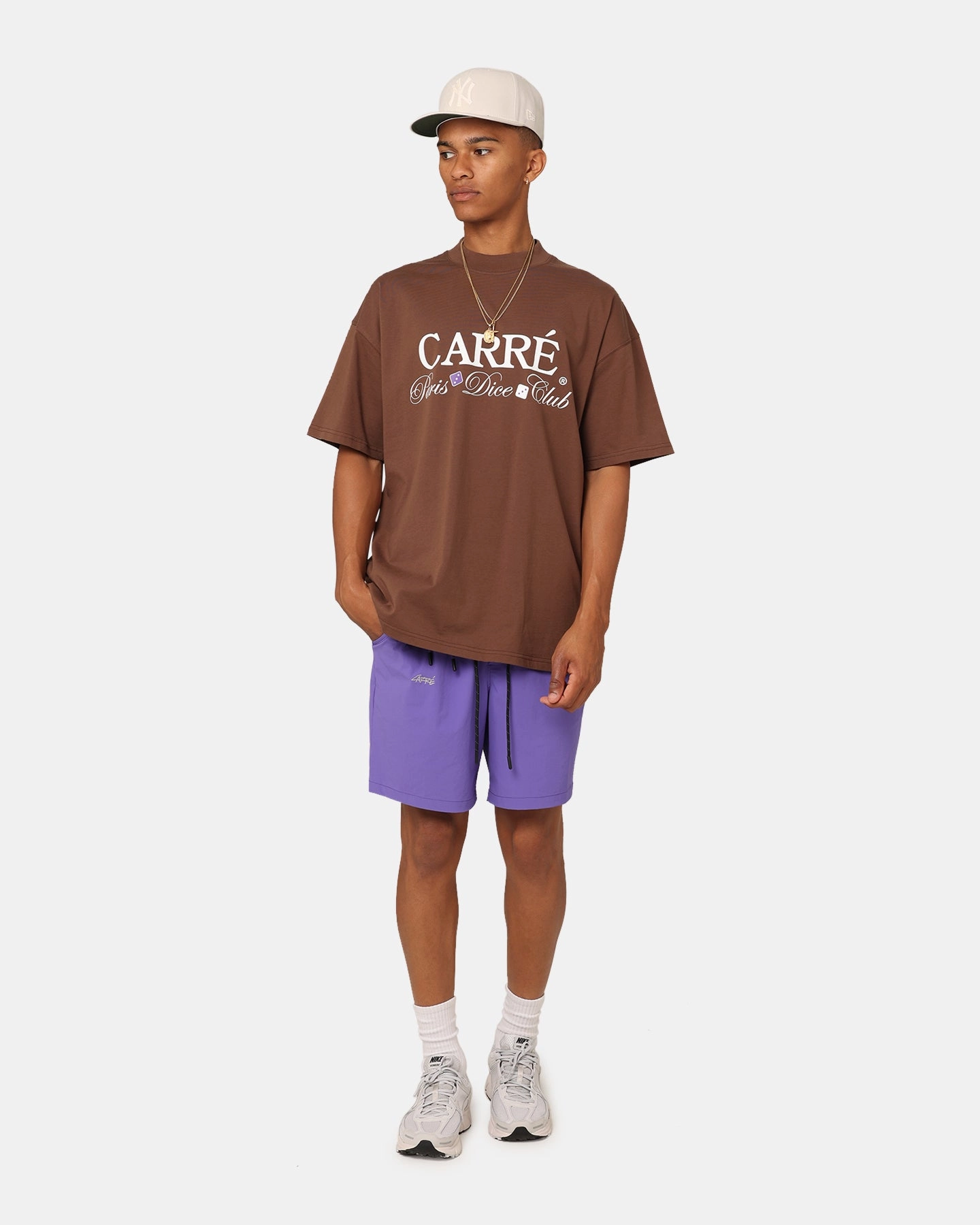 Multi Pocket Design Carre Pace Nylon Shorts Purple