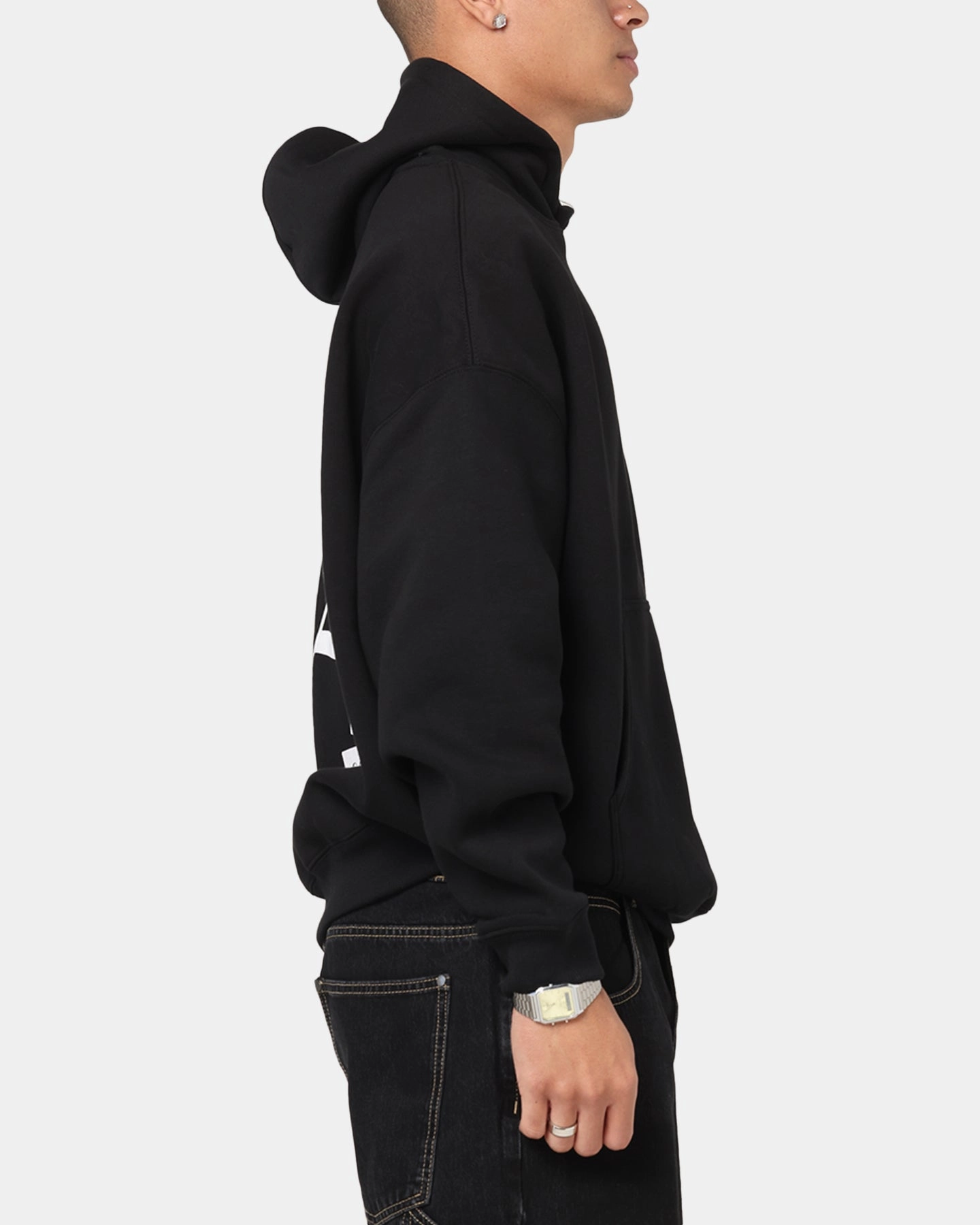 Saint Morta Gothic Stack Boxy Hoodie Black high - pressure resistance test passed Moisture Lock System