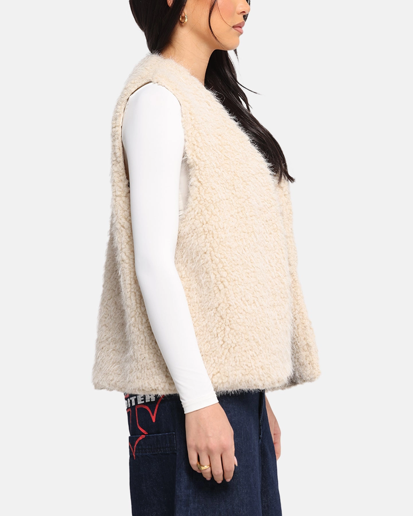 XXIII Fur Vest Cream Soft Shell