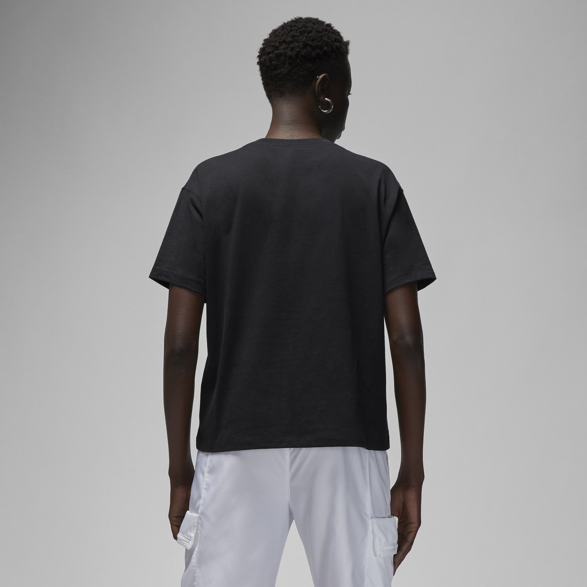 Reflective Piping Details Womens Jordan Flight Queen of Hearts T-Shirt Zipper Closure System Stretch Material