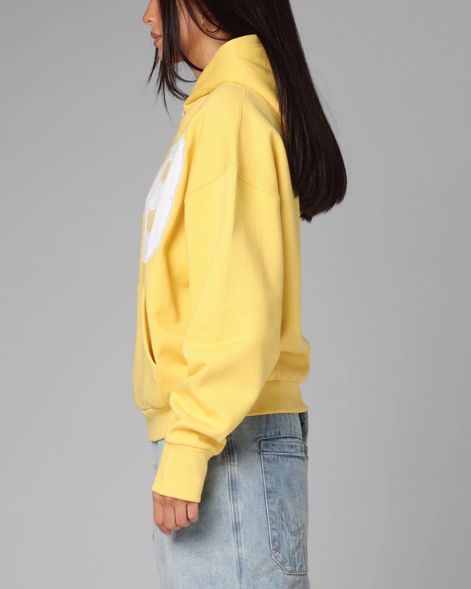Double Stitched Construction Loiter Cosmos Zip Hoodie Yellow
