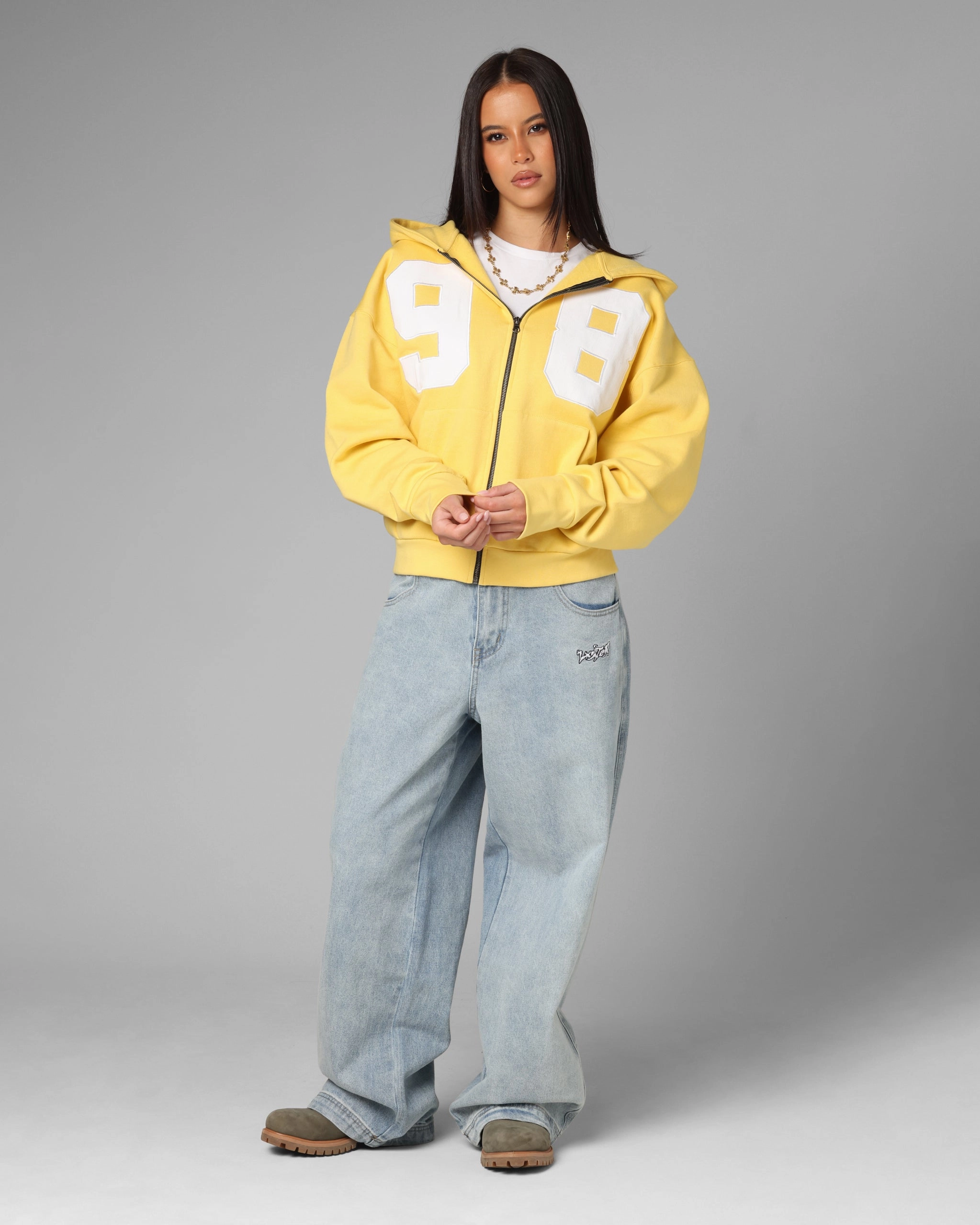 Loiter Cosmos Zip Hoodie Yellow Softshell Fabric