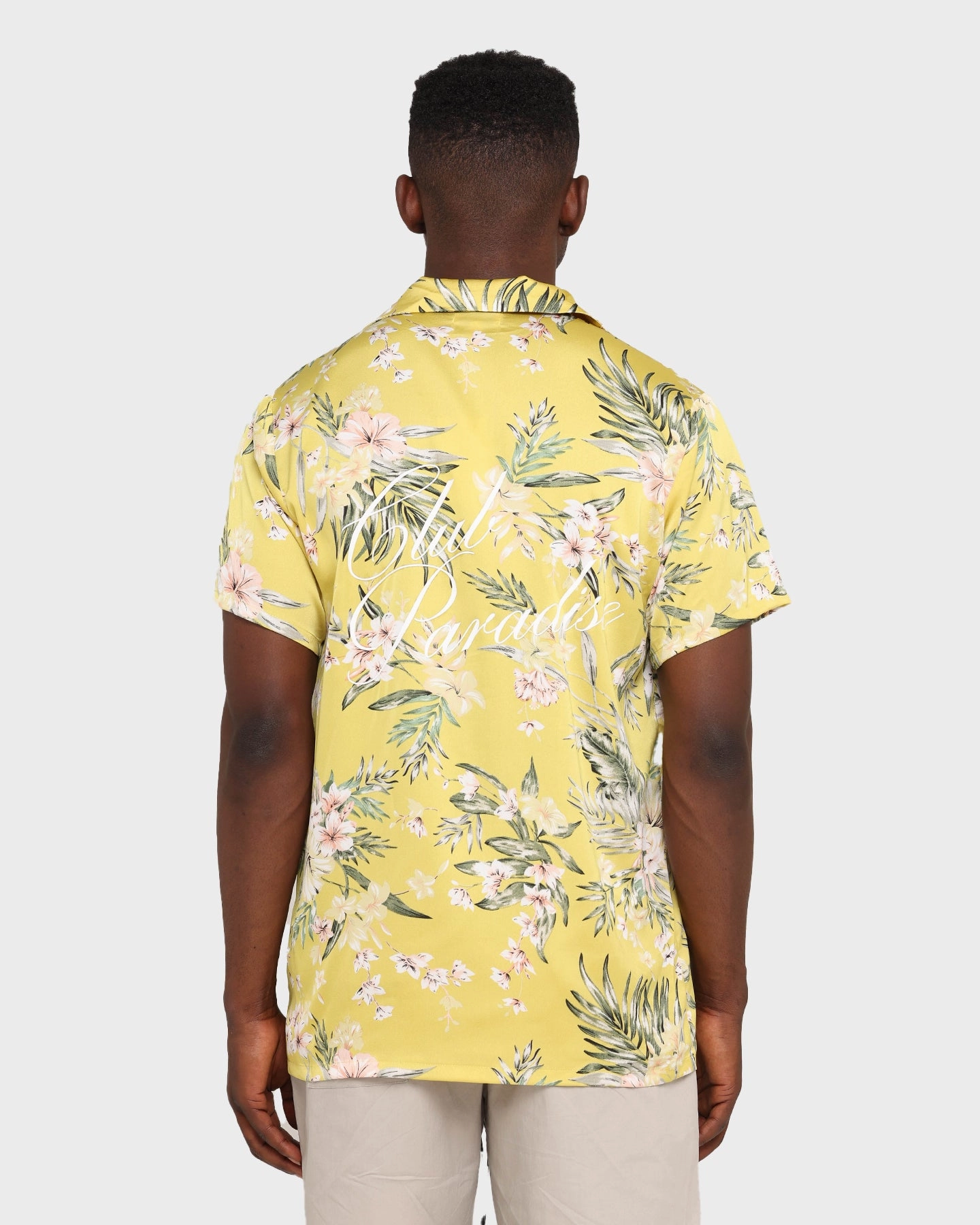Club Paradise Lounge Shirt Yellow Lace Accent No Bulk Layering System