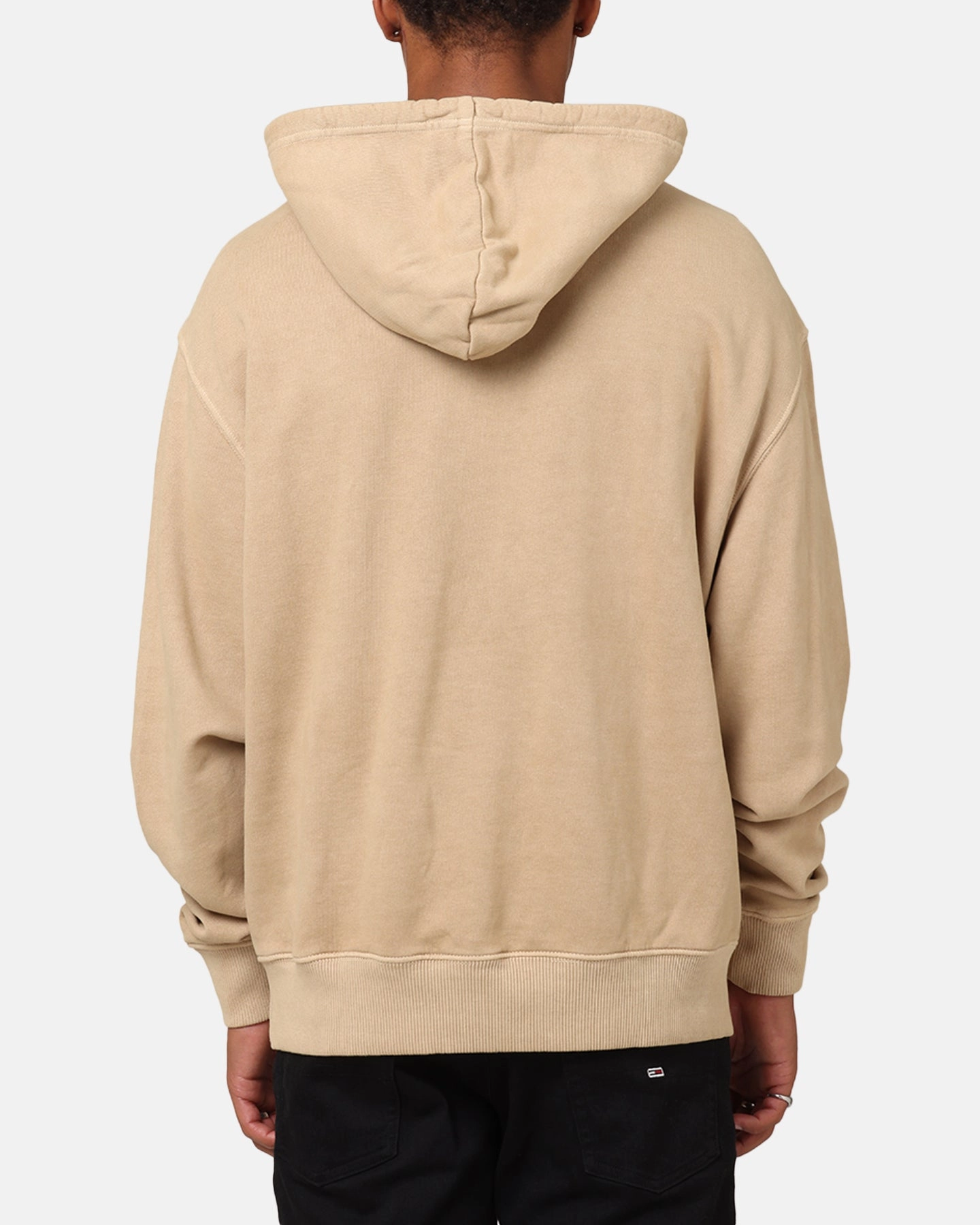 Tommy Jeans Relaxed Vintage Varsity Hoodie Tan Yarn Dyed Colorfastness Seam Free Design