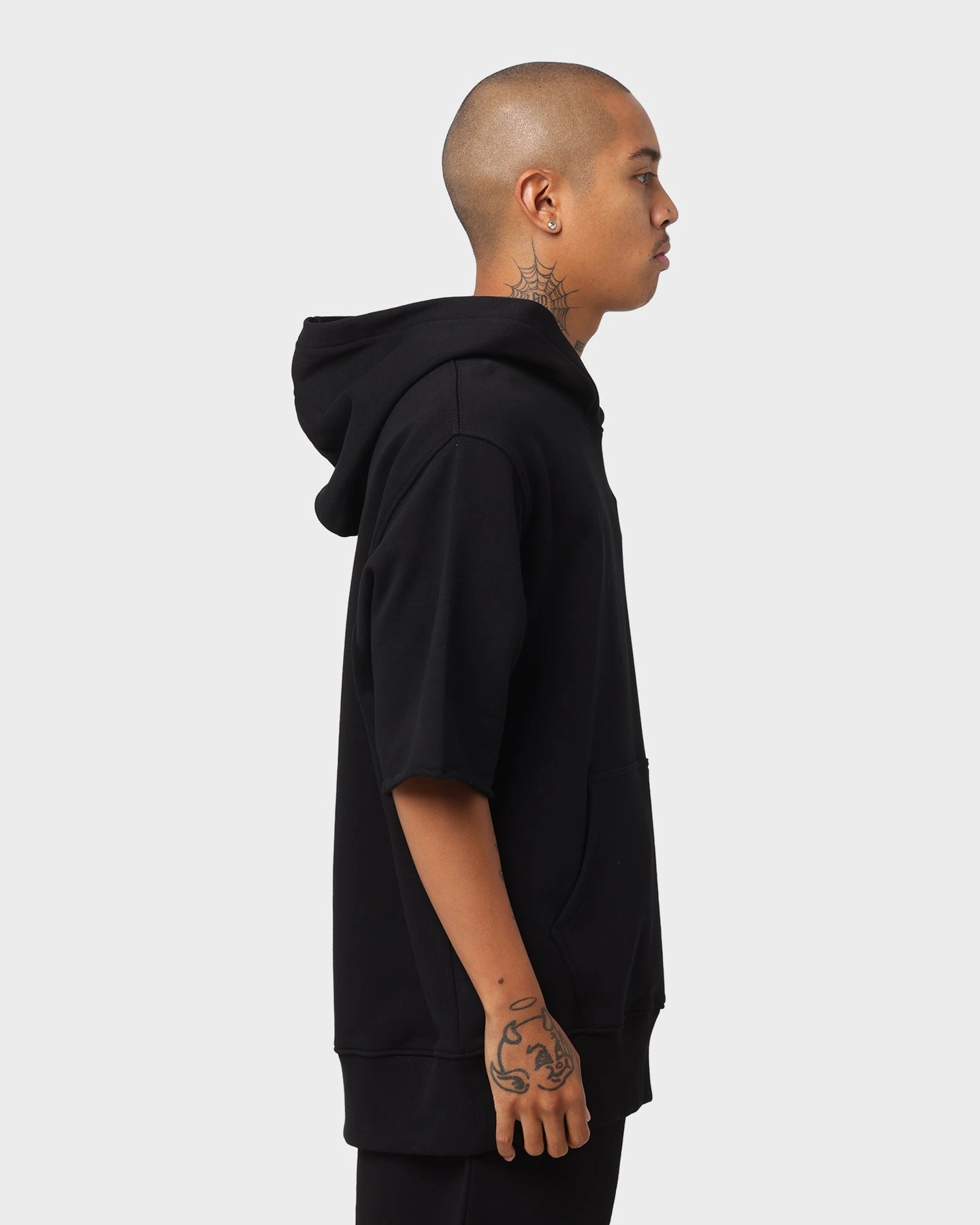 Dope Raw Cut Off Hoodie Black/White Prom WaterResistant Shell