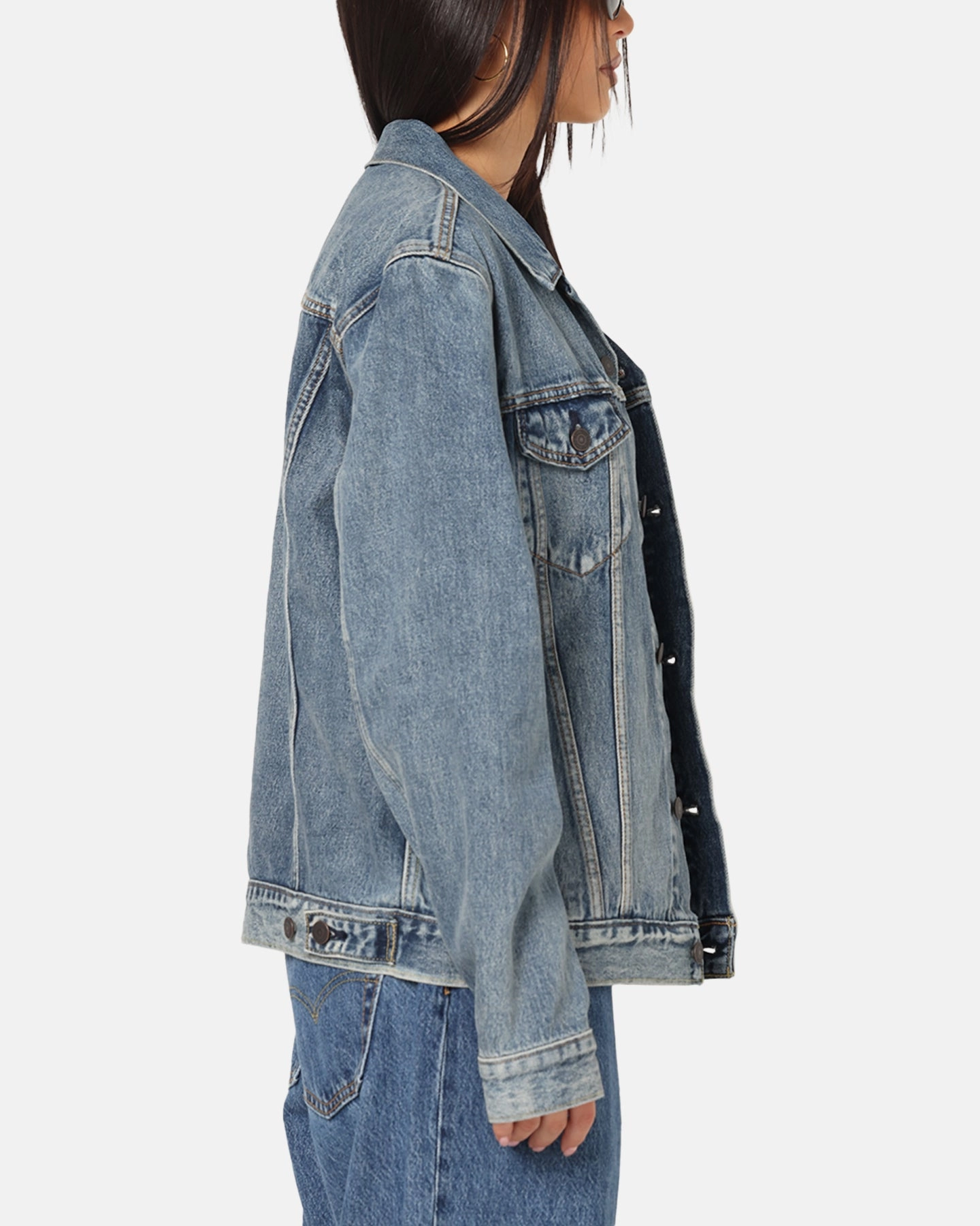 Levi Strauss And Co Denim Trucker Jacket Sky Biker