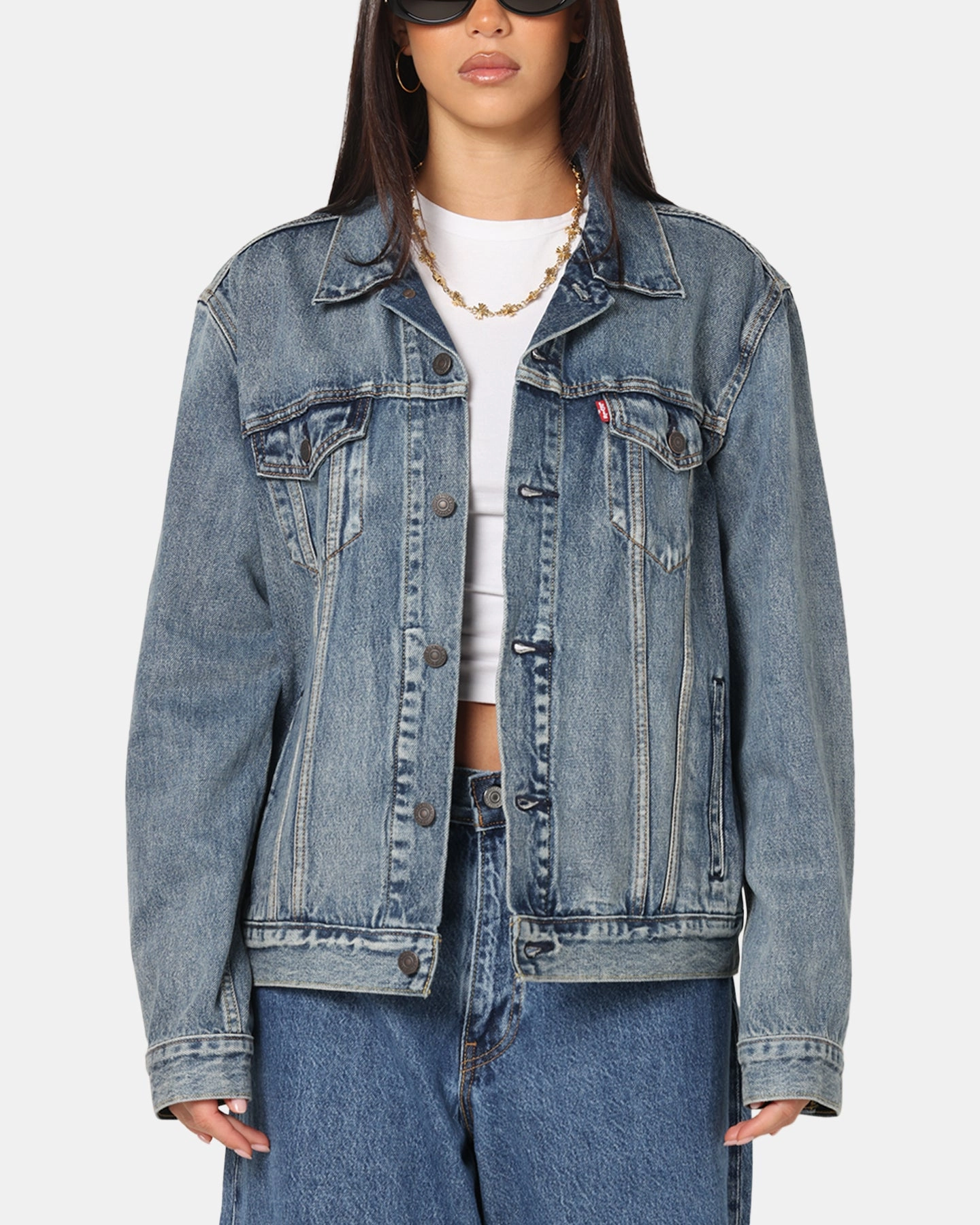 Indoor Levi Strauss And Co Denim Trucker Jacket Sky