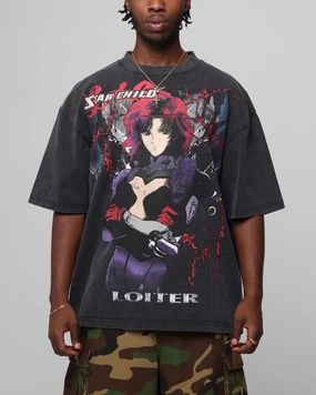 Durable Material Active Lifestyle Loiter Valkyrie Vintage T-Shirt Black Wash