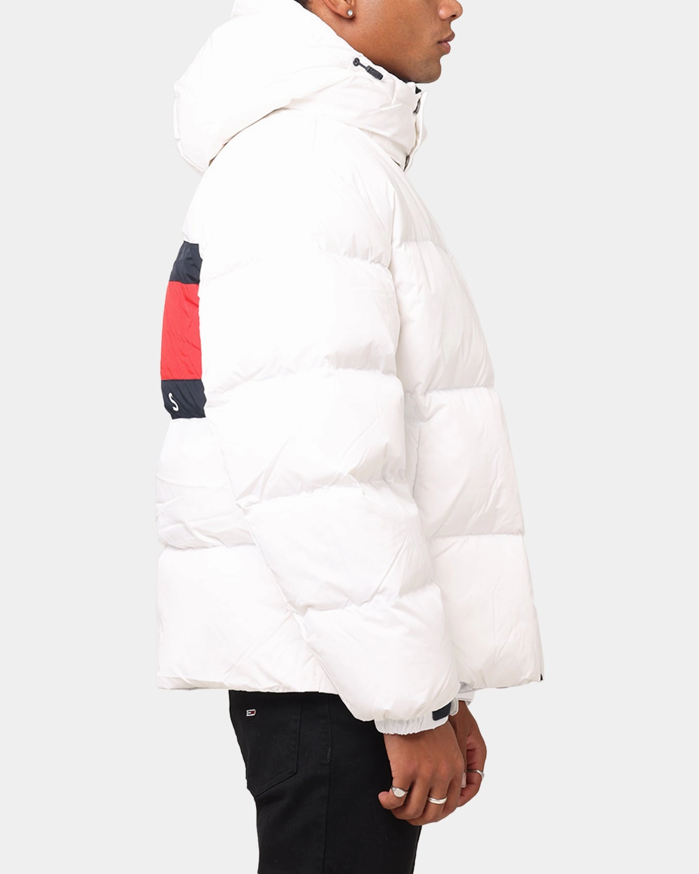 Tommy Jeans TJM Flag Back Puffer Jacket White Cap