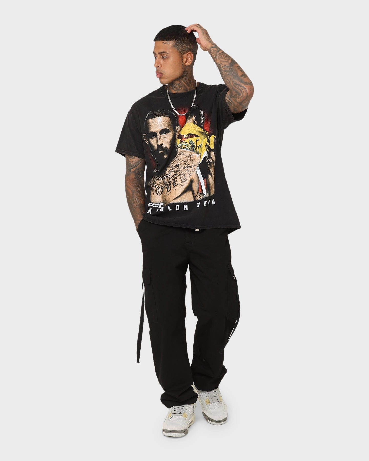 UFC By Goat Crew Marlon Vera Vintage T-Shirt Black Wash Stylish Day Wear Simple Comfort Wear