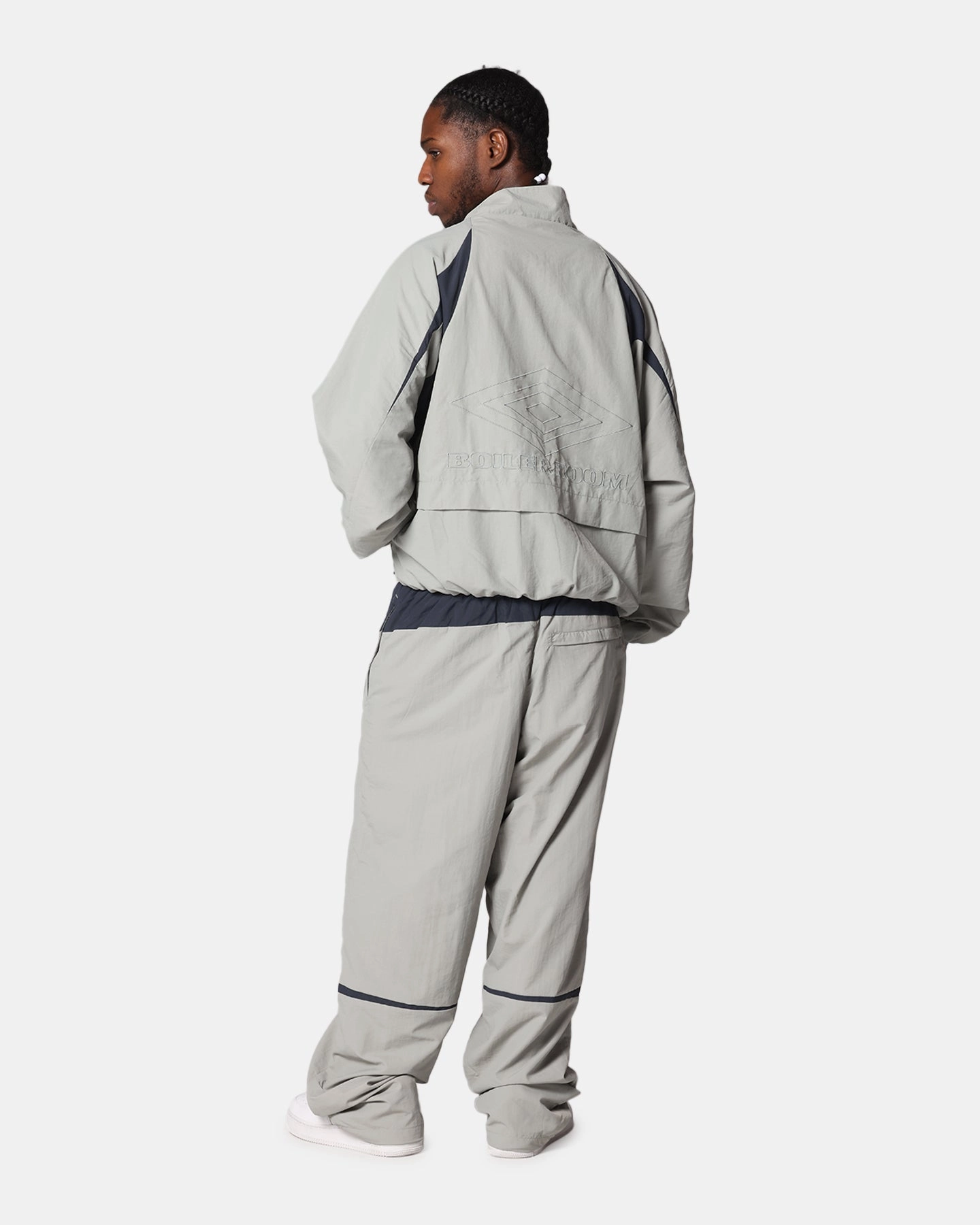 Reflective Safety Details Boiler Room X Umbro Shell Track Jacket Grey