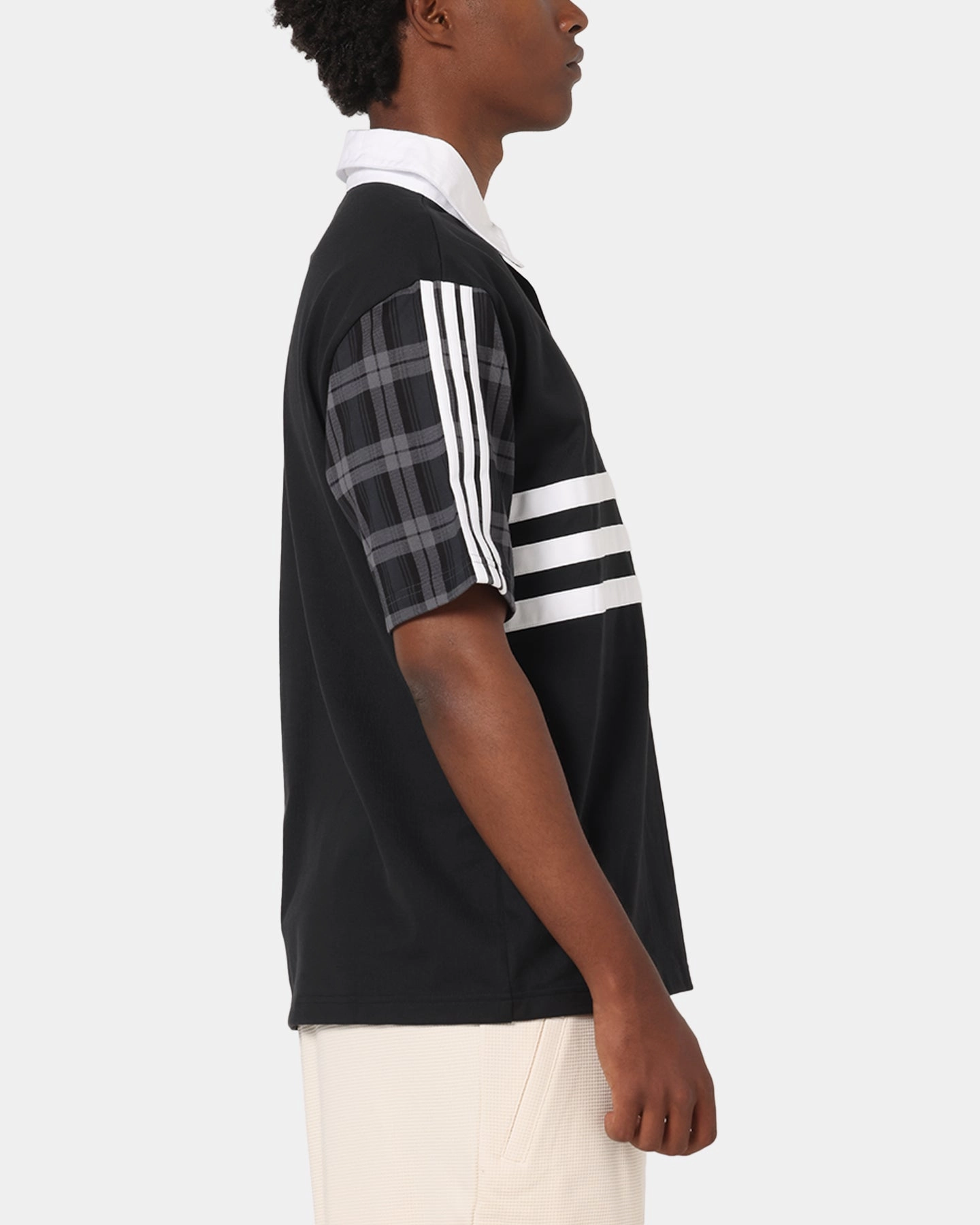Smart Layering Quick Dry Material Adidas Tartan Regular Rugby Polo T-Shirt Black