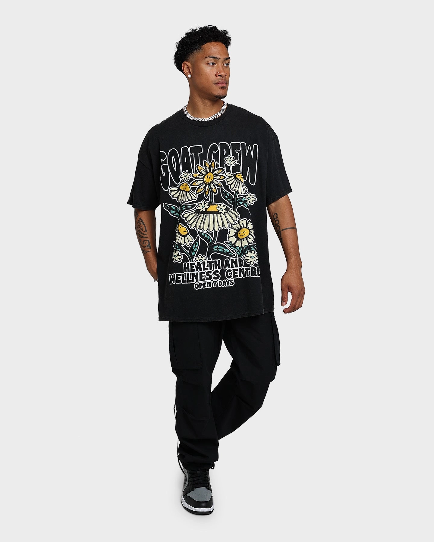 Breathable wear Goat Crew Heath And Wellness Vintage T-Shirt Black Wash