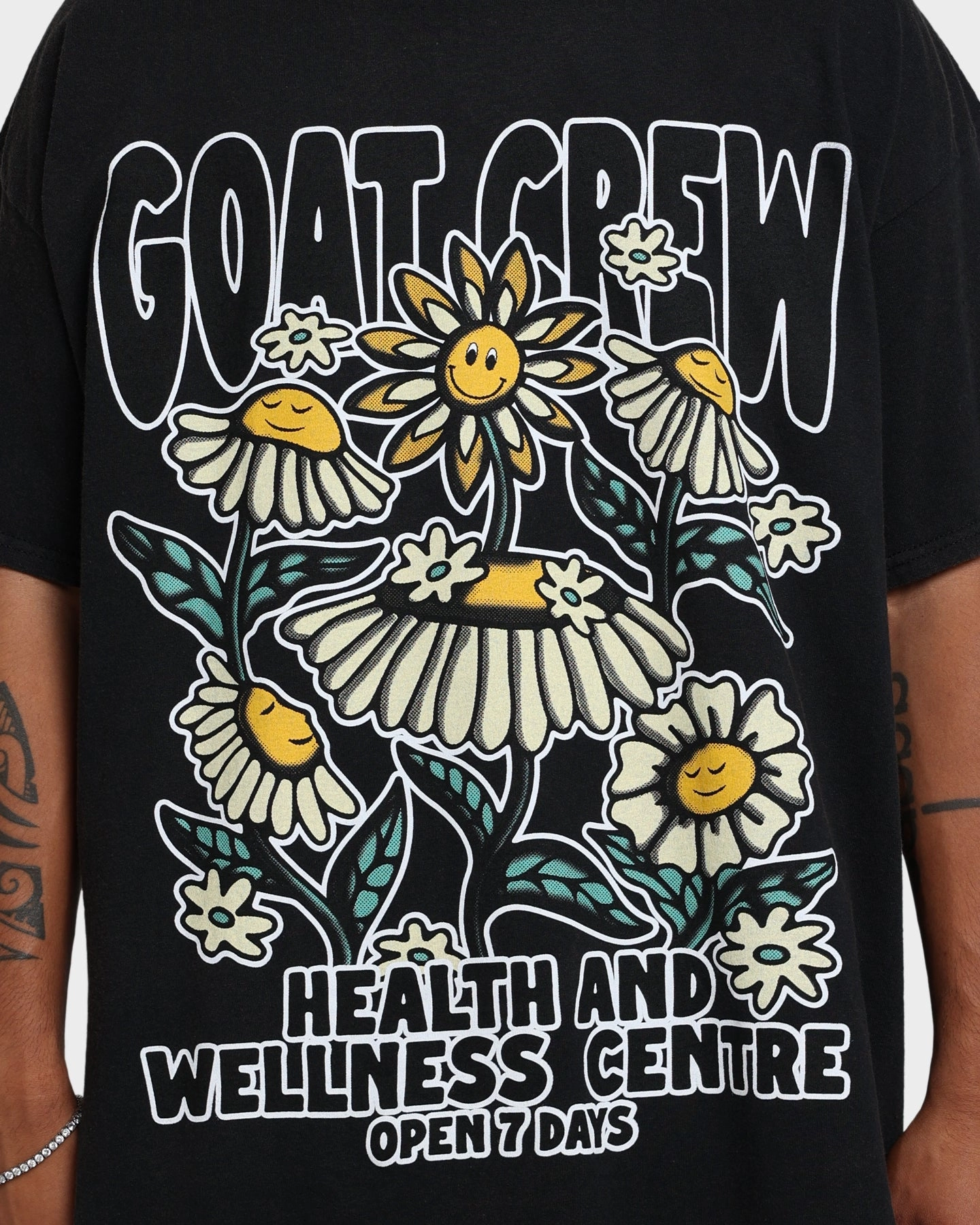 Comfortable Wear Cozy Layers Goat Crew Heath And Wellness Vintage T-Shirt Black Wash