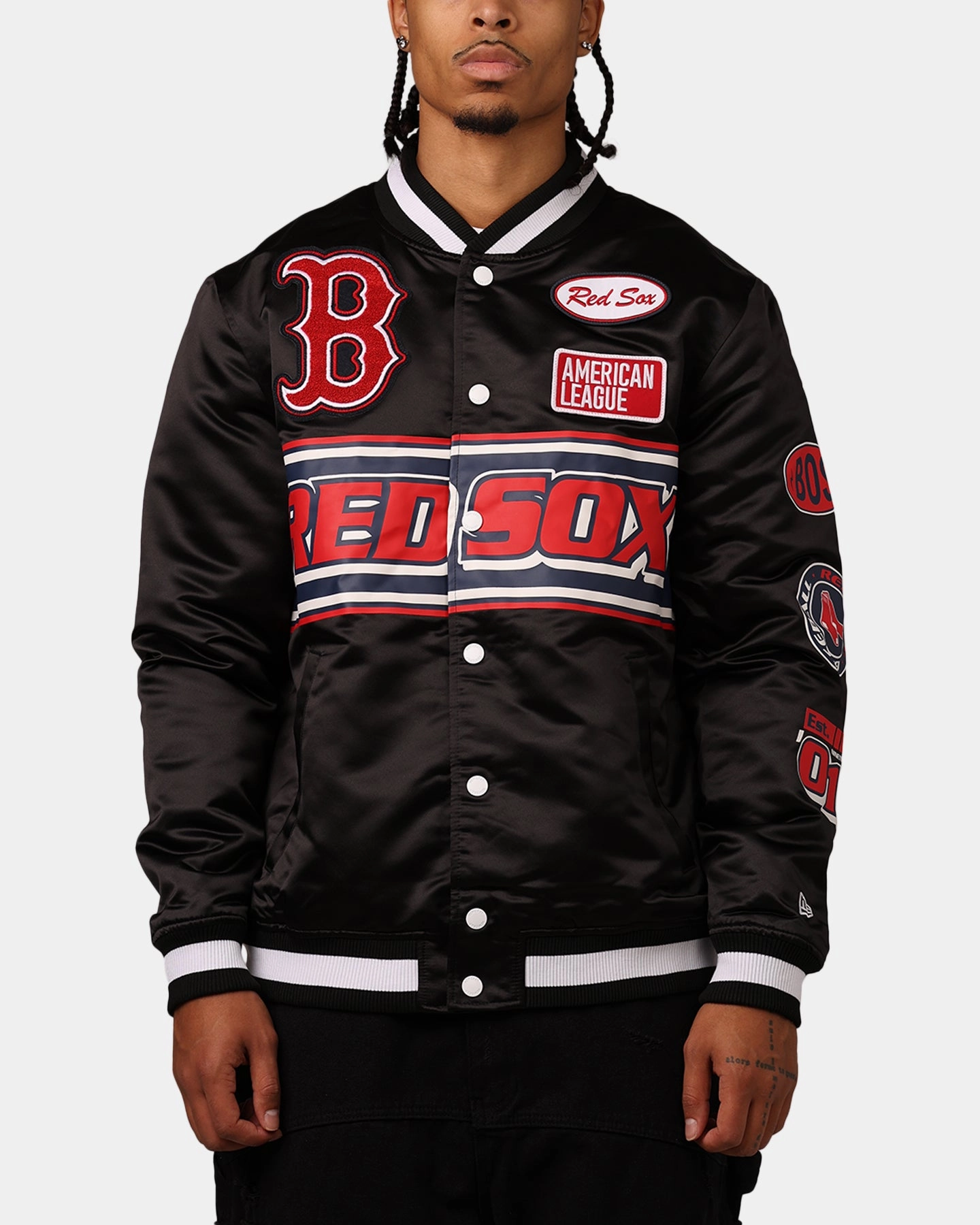 New Era Boston Red Sox 2024 Rally Drive Jacket Black/White Fade Resistant Dye