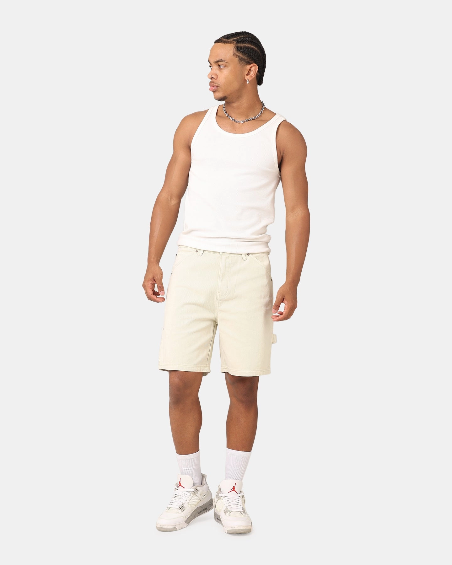 Carre C-Star Denim Shorts Stone Flatlock Seams poolside gear
